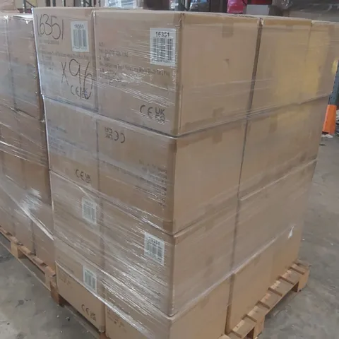 PALLET CONTAINING APPROXIMATELY 90 MARISSA CHROME TOUCH TABLE LAMP WHITE SHADE EURO PLUG