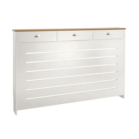 BOXED KAITLIN LARGE RADIATOR COVER CREAM AND OAK EFFECT (1 BOX)