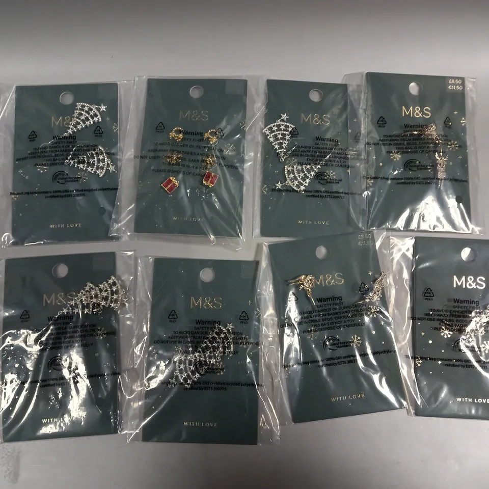 APPROXIMATELY 30 ASSORTED M&S CHRISTMAS THEMED JEWELLERY PRODUCTS IN VARIOUS DESIGNS	