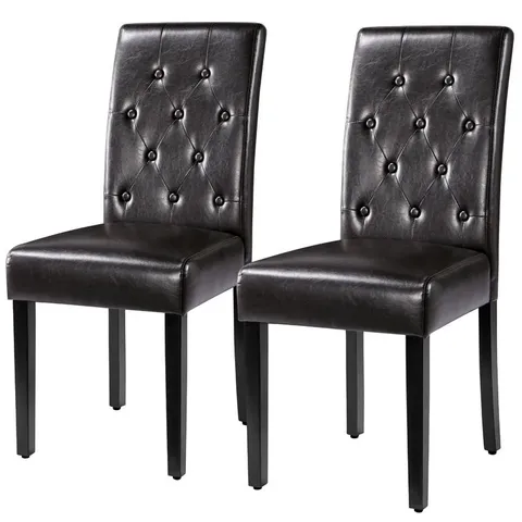 BOXED PAIR OF LEONHARDT UPHOLSTERED DINING CHAIRS
