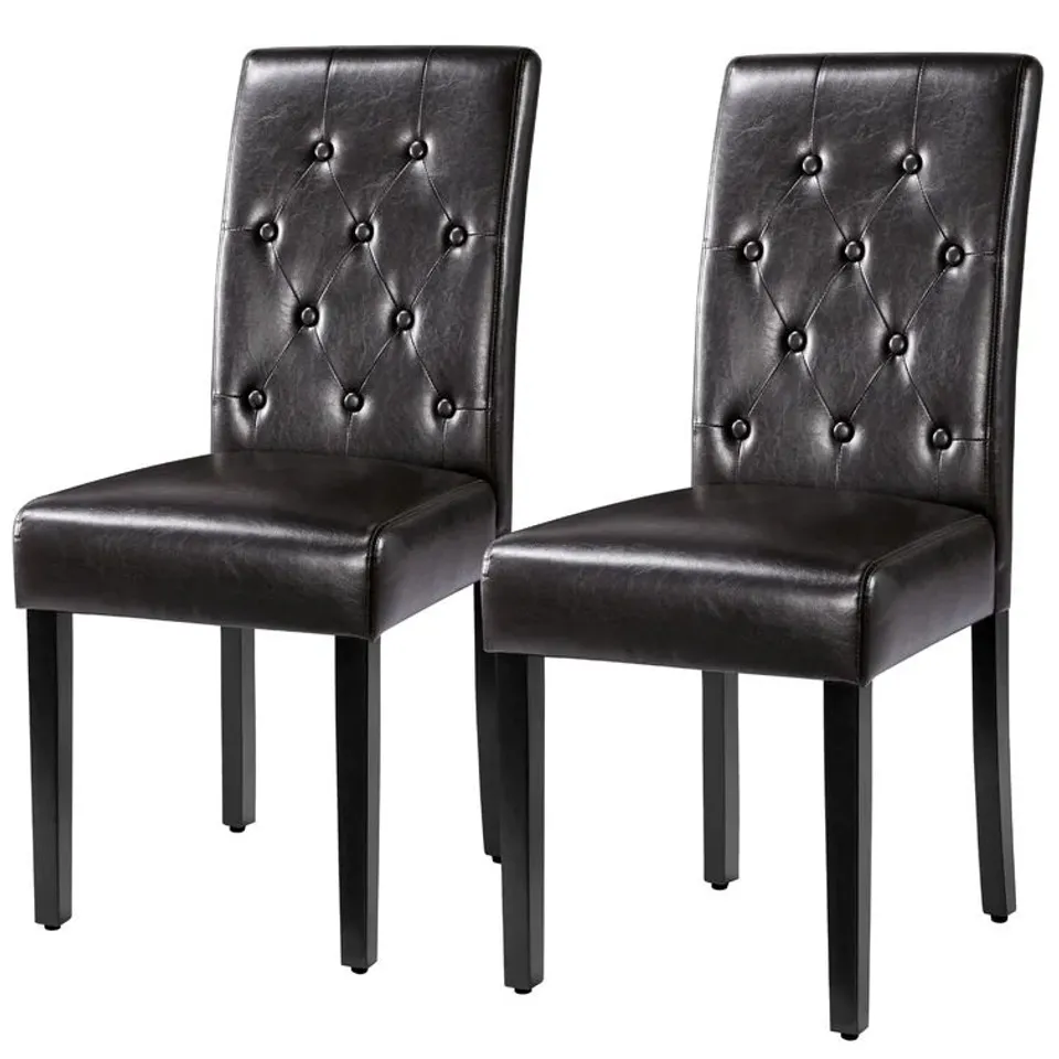 BOXED PAIR OF LEONHARDT UPHOLSTERED DINING CHAIRS 
