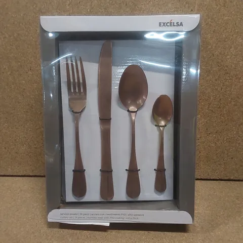 BOXED EXCÉLSA 24 PIECE CUTLERY SET, SERVICE FOR 6