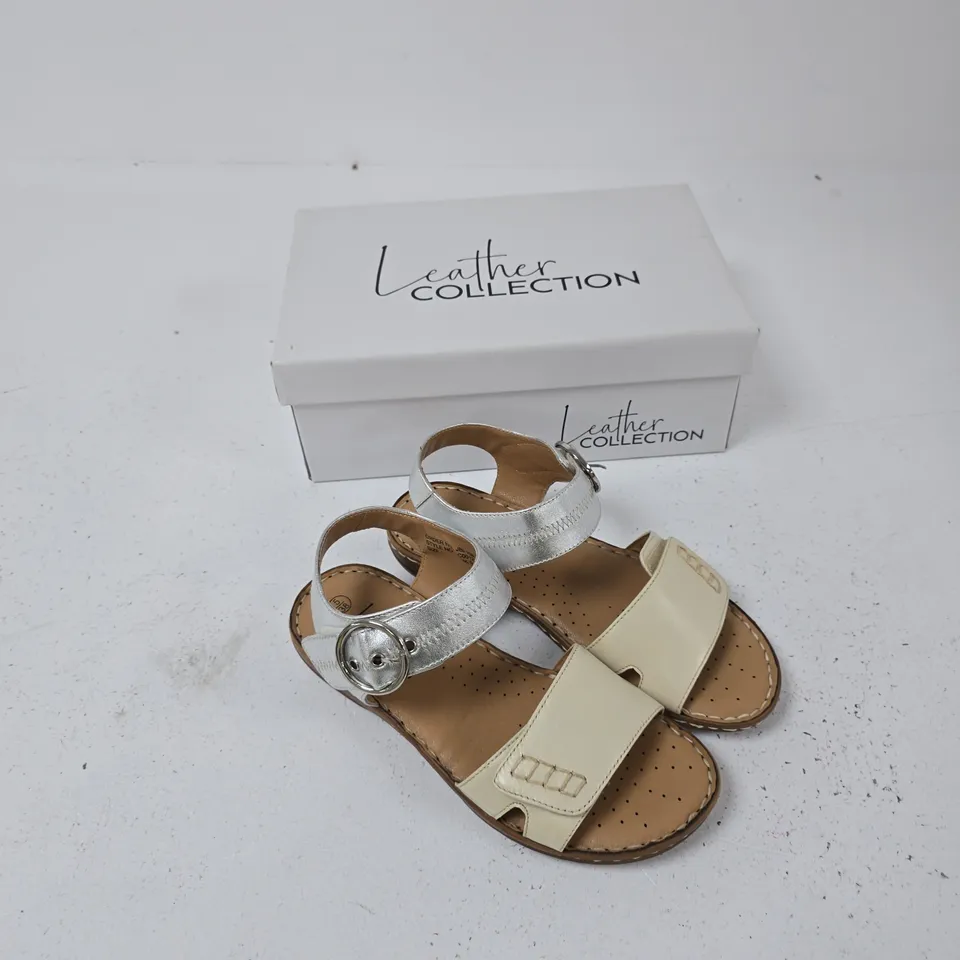 NATASHA LEATHER COLLECTION BEIGE SANDALS – SIZE 5 