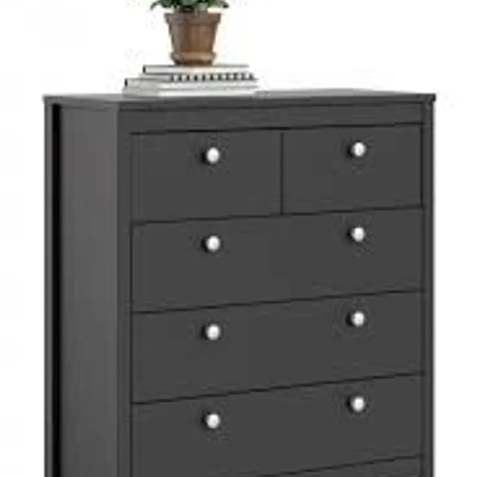 BOXED BARCELONA CHEST 3+2 DRAWERS IN MATT BLACK (2 BOXES)