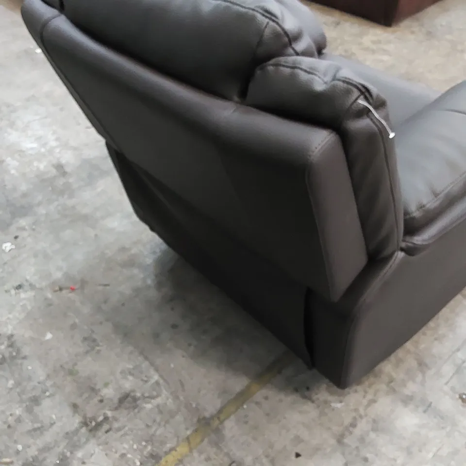 DESIGNER ALBION MANUAL RECLINER CHAIR IN CHOCOLATE LEATHER 