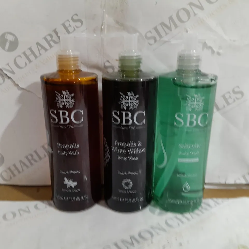 3 X SBC ASSORTED BODY WASH 500ML EACH