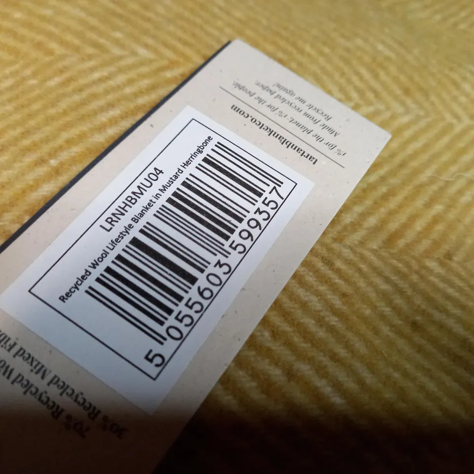 THE TARTAN BLANKET CO. MUSTART HARRINGBONE WOOL BLANKET 