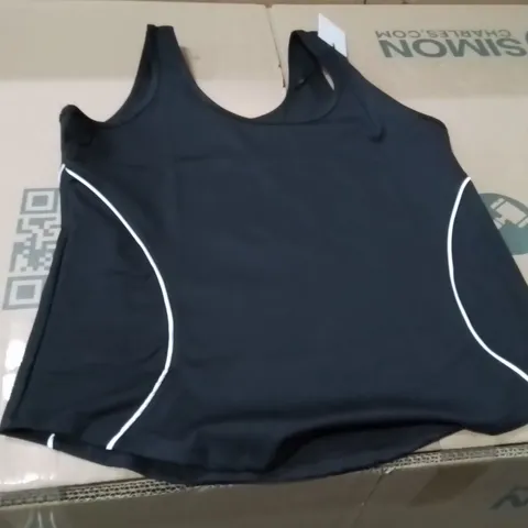 BOXED BRAND NEW APPROXIMATELY 32 SIMPLY BE PIPING VEST BLACK/WHITE SIZE 18