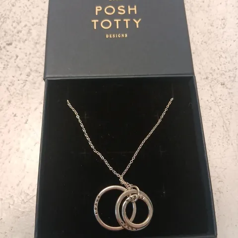 POSH TOTTY DESIGNS MAKE IT PERSONAL FAMILY NAMES HEART NECKLACE