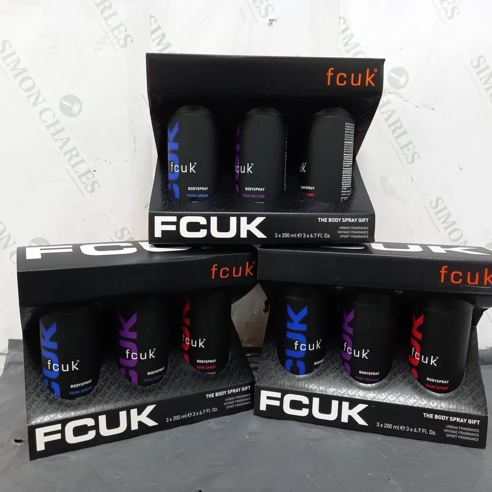 3 FCUK THE BODYS SPRAY GIFT SETS