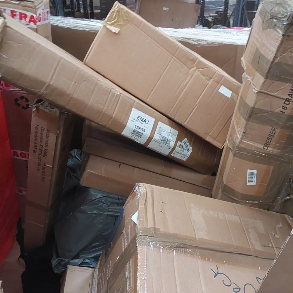 PALLET OF ASSORTED ITEMS INCLUDING: INFRARED PANEL HEATER, GLASS PANEL HEATER, ELECTRIC BLANKET, PLAYPEN, BLINDS ECT