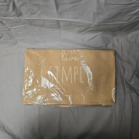 APPROXIMATELY 15 PCS LIVE SIMPLY BURLAP TOTE BAG – 42 X 36 X 12 CM