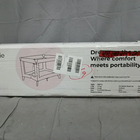 MY BABIIE BLUSH QUILTED TRAVEL COT