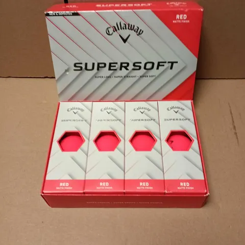 CALLAWAY SUPERSOFT RED MATTE GOLF BALLS – 4-SLEEVE PACK (12 BALLS)