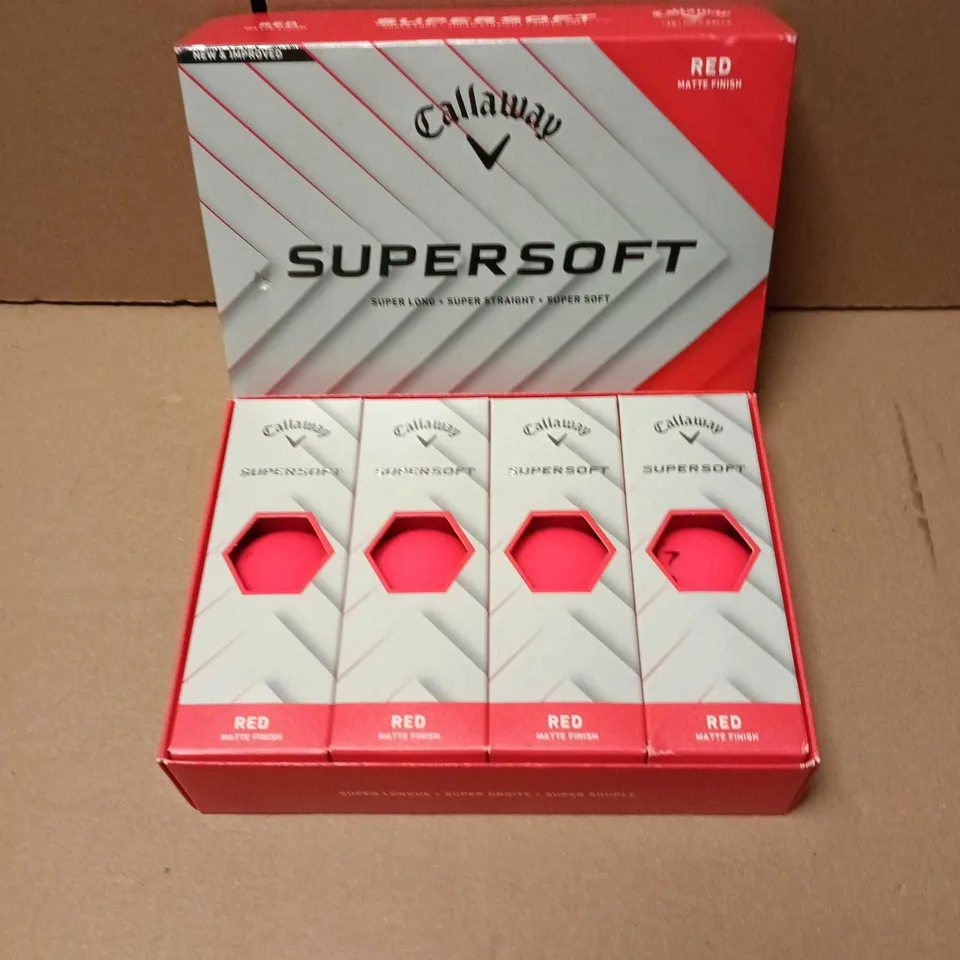 CALLAWAY SUPERSOFT RED MATTE GOLF BALLS – 4-SLEEVE PACK (12 BALLS)
