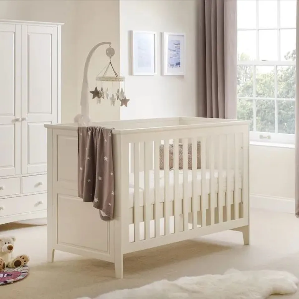 BOXED JULIAN BOWEN CAMEO COT BED - STONE WHITE (1 BOX)
