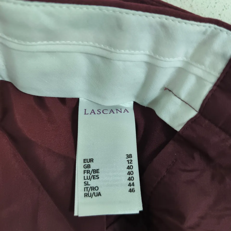 LASCANA BURGUNDY WIDE-LEG TROUSERS – UK 12 (EU 38)