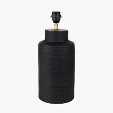 BOXED SIERRA BLACK TALL RIBBED TERRACOTTA TABLE LAMP BASE (1 BOX)