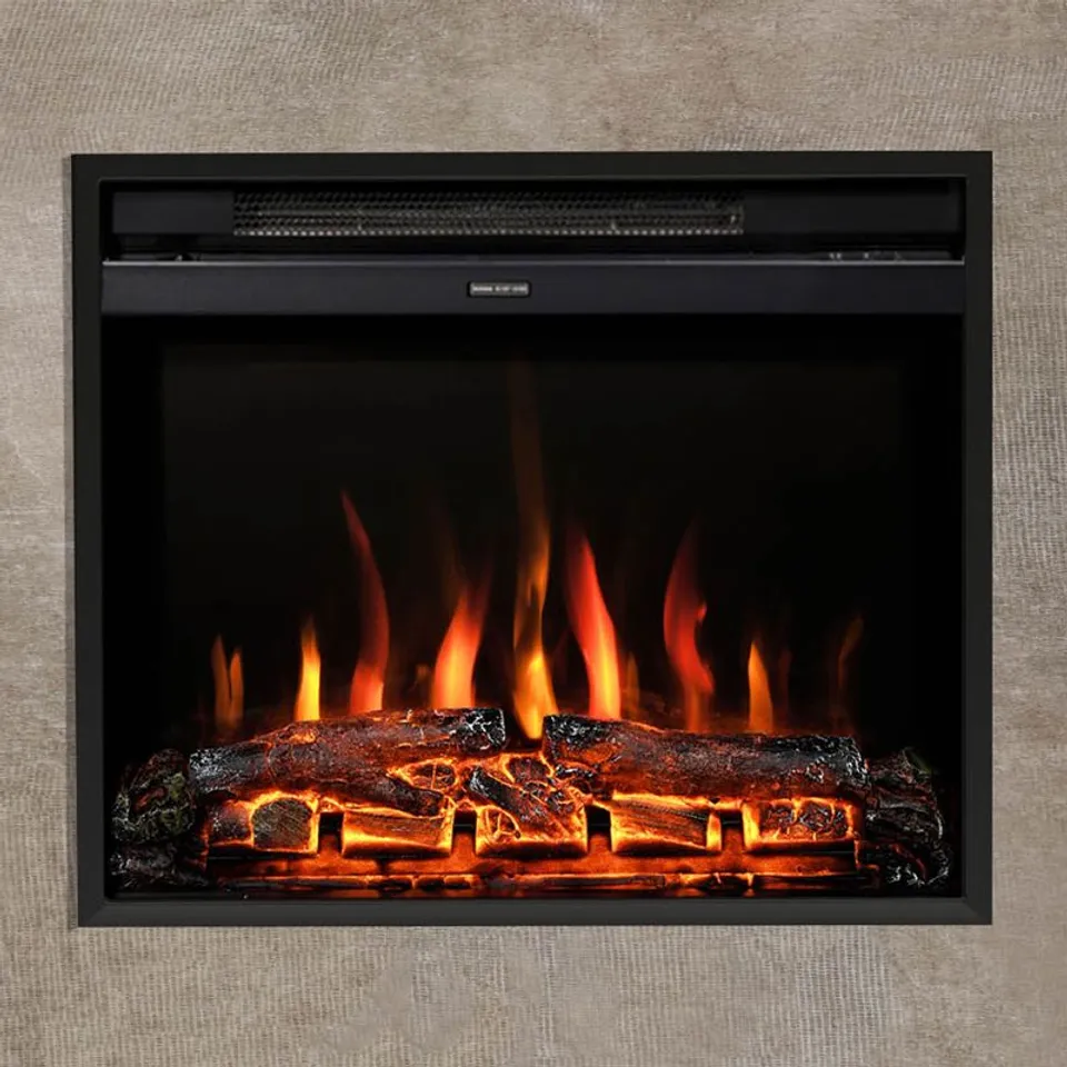 BOXED FLARE RODWELL 22" INSET WALL MOUNTED ELECTRIC FIRE - BLACK (1 BOX)