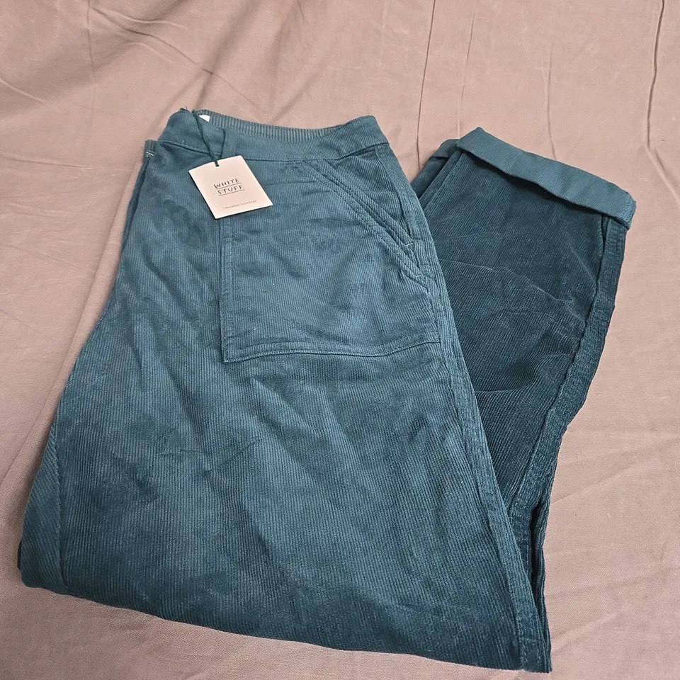 WHITE STUFF TWISTER CORD TROUSER IN DARK GREEN SIZE 12