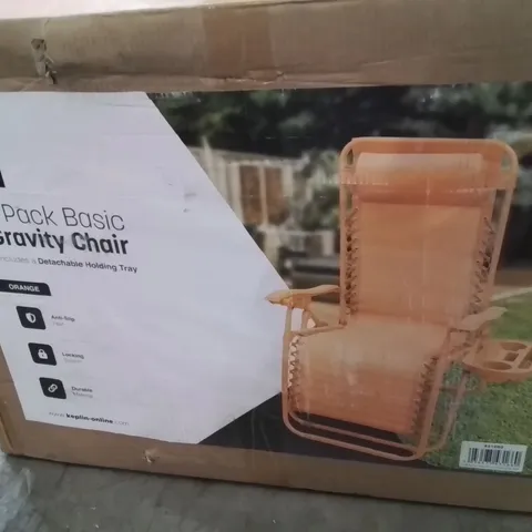 BOXED KEPLIN 2 PACK OF PADDED GRAVITY CHAIRS -ORANGE-