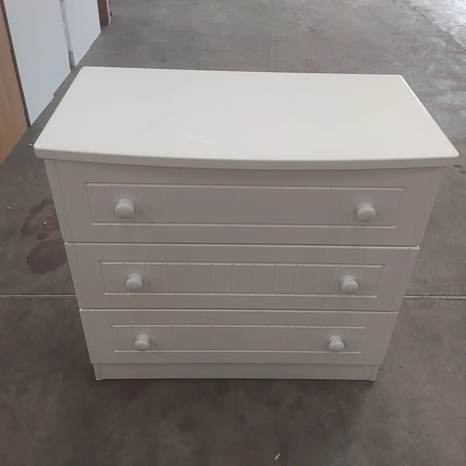 FULLY ASSEMBLED SAXENA 3 DRAWER CHEST COLOUR: WHITE