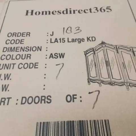 BRAND NEW HOMESDIRECT365 LARGE MIRRORED WARDROBE 