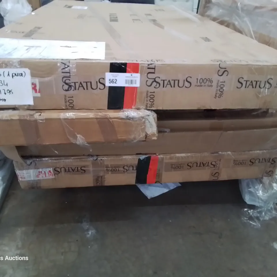 PALLET OF BOXED MIA DINING TABLE TOPS & 2 × MIA TV UNIT TOP 6 ITEMS 