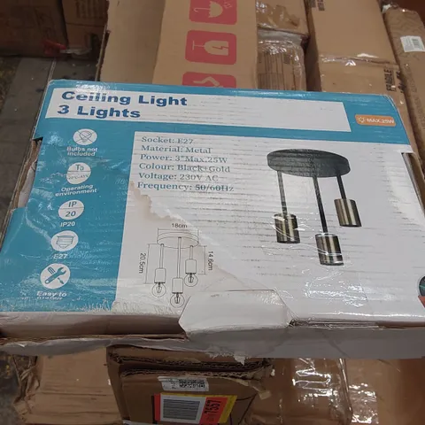 BOXED FLAVIEN 3-LIGHT 28CM FLUSH MOUNT