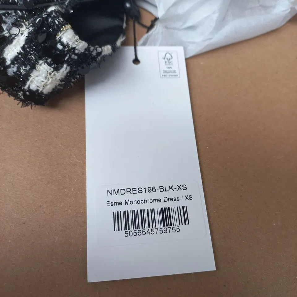 NADINE MERABI ESME MONOCHROME DRESS - SIZE XS
