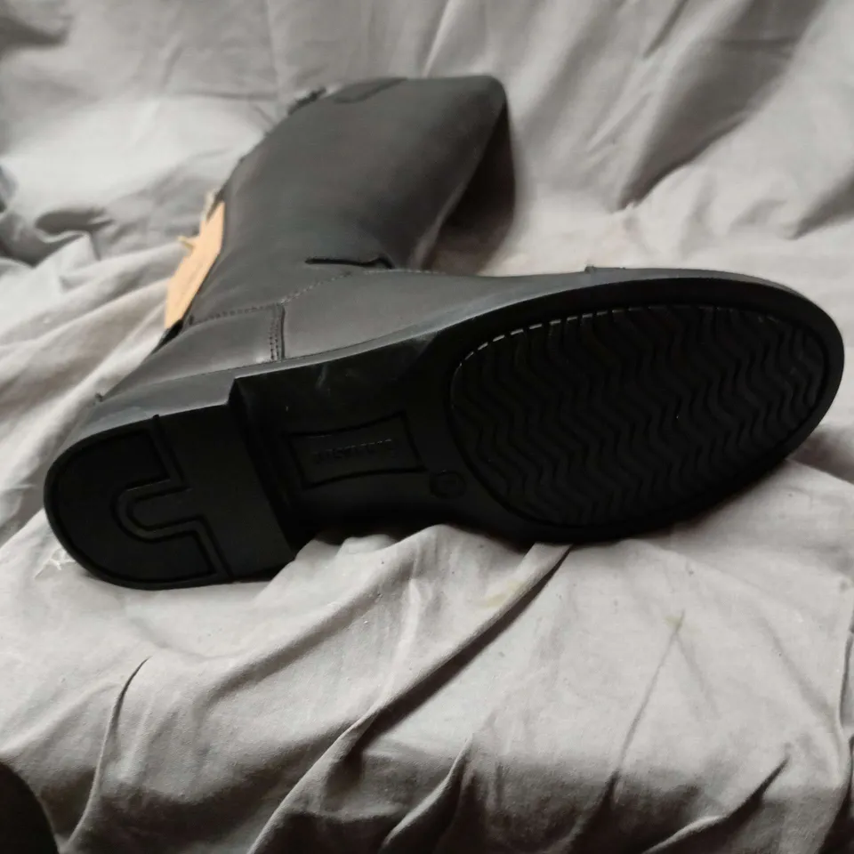 CATESBY KELSO WIDE KNEE-HIGH BLACK LEATHER RIDING BOOTS SIZE UK 6