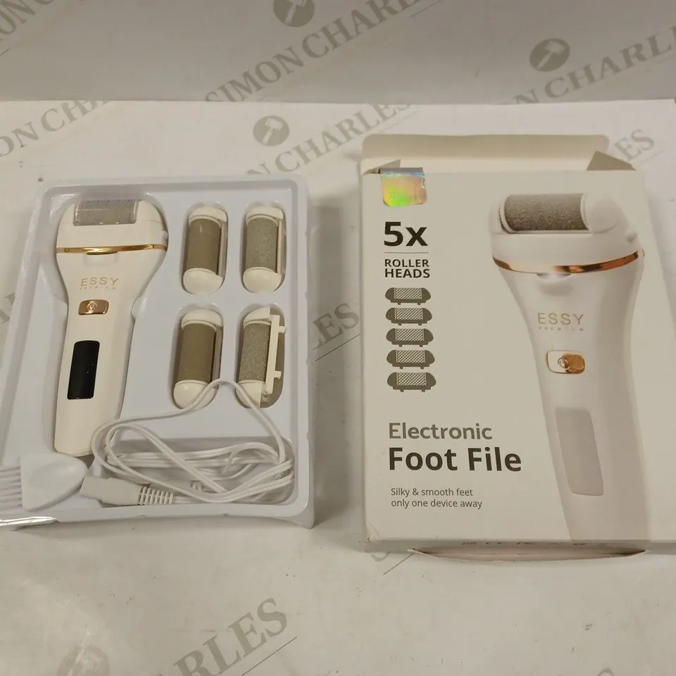 ESSY PREMIUM ELECTRONIC FOOT FILE WITH 5X ROLLER HEADS 
