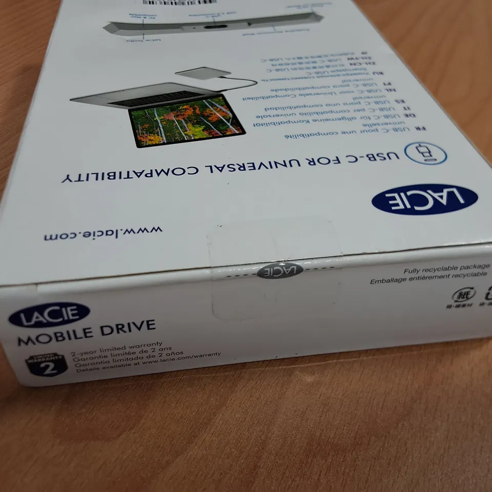 SEALED LACIE 1TB EXTERNAL PORTABLE HARD DRIVE