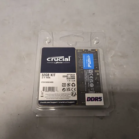 CRUCIAL DDR5 RAM 32GB KIT (2X16GB) 5600MHZ SODIMM, LAPTOP COMPUTER MEMORY