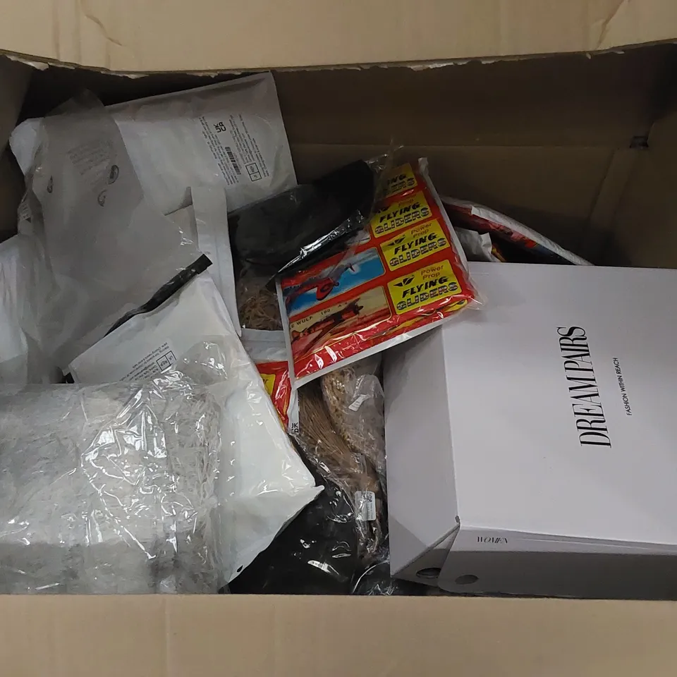 PALLET CONTAINING ASSORTED HOUSEHOLD PRODUCTS. INCLUDES TOYS, SHOES, HOME ITEMS ETC