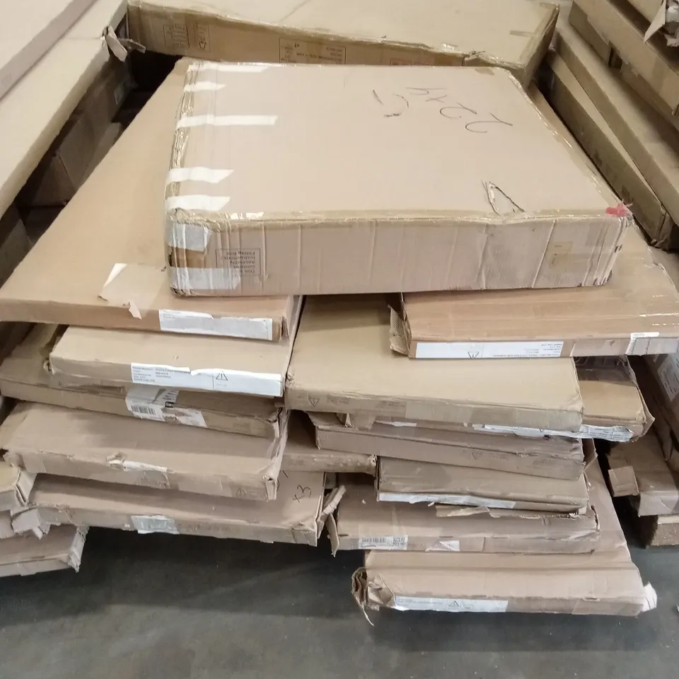PALLET OF ASSORTED INCOMPLETE DESIGNER FURNITURE PARTS AND PIECES 