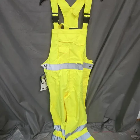 PORTWEST HI-VIS BIB & BRACE IN YELLOW - LARGE