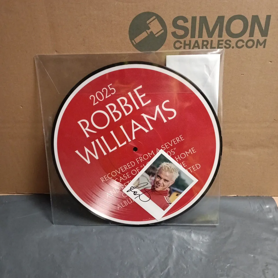 ROBBIE WILLIAMS BRITPOP VINYL ALBUM – WITH SIGNED PHOTO CARD “BLUE PLAQUE” VINYL EDITION 