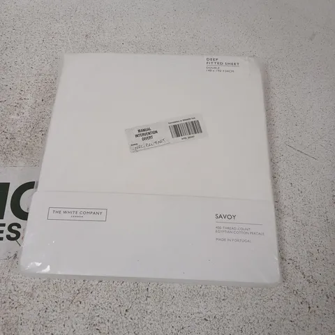 THE WHITE COMPANY SAVOY DEEP FITTED SHEET – DOUBLE (140 X 190 CM + 34 CM)
