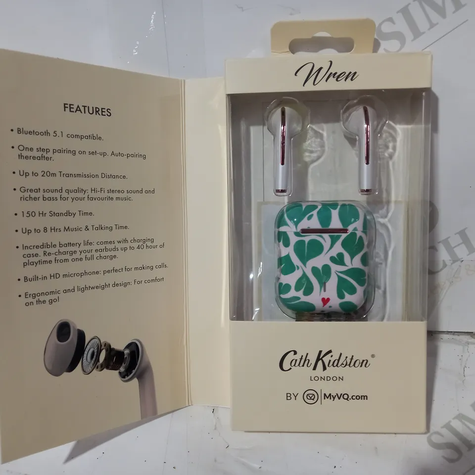 CATH KIDSTON TRUE WIRELESS STEREO DESIGNER BLUETOOTH EARBUDS - MARBLE HEARTS