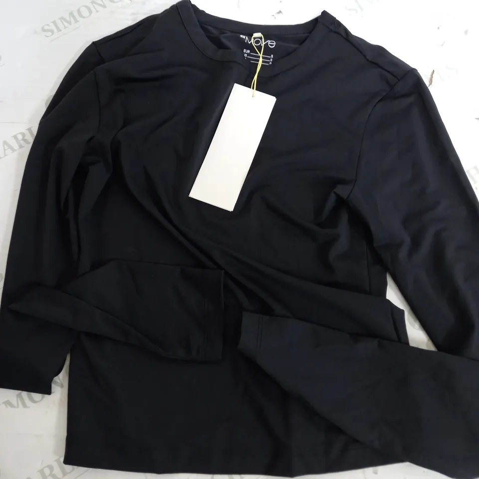 H&M MOVE BLACK LONG SLEEVE TOP - SMALL