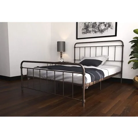 BOXED DOREL WALLACE METAL BED//DOUBLE - BRONZE (1 BOX)
