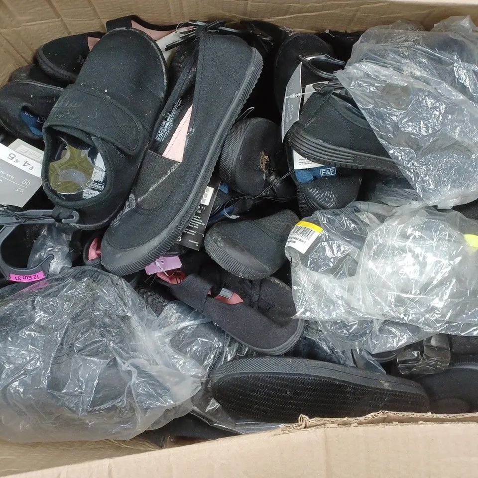 APPROXIMATELY 25 PAIRS OF KIDS SHOES IN VARIOUS DESIGNS & SIZES