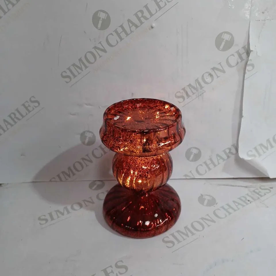 ALISON CORK PRE-LIT SET OF 2 GLASS CANDLE HOLDERS