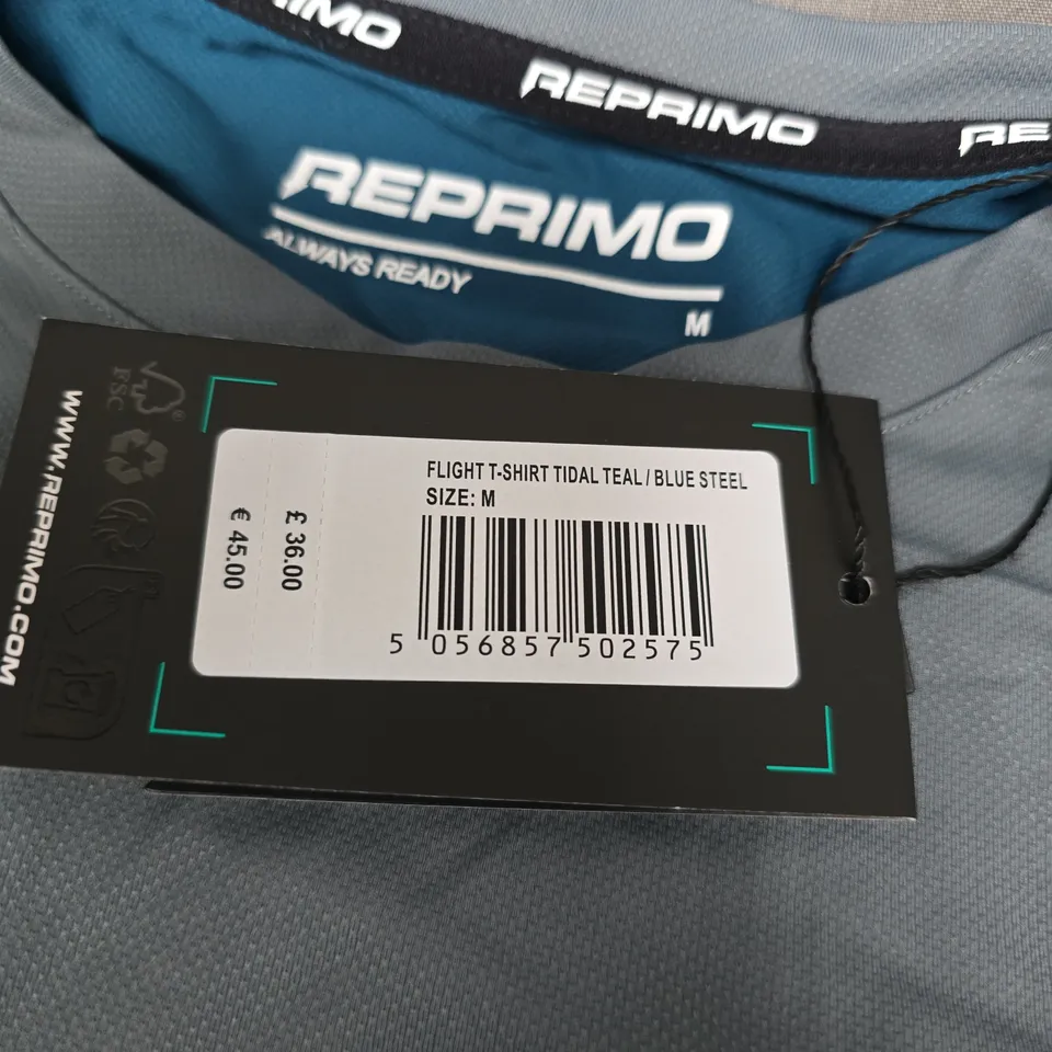 REPRIMO FLIGHT T-SHIRT TEAL / BLUE STEEL – SIZE M