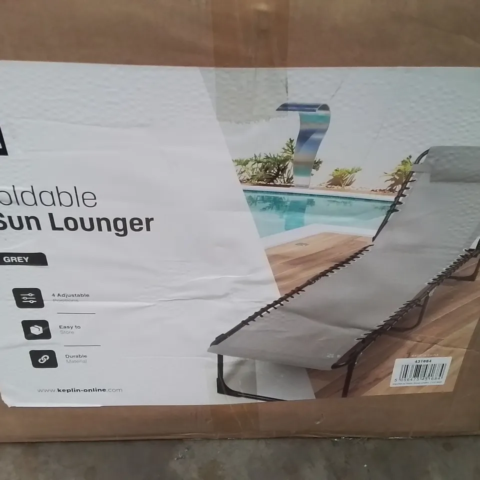 BOXED KEPLIN FOLDABLE SUN LOUNGER -GREY-