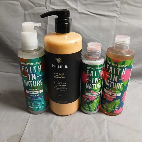 TOTE OF APPROX 10 ASSORTED HEALTH AND BEAUTY ACCESSORIES TO INCLUDE BODY WASH, SHAMPOO'S AND CONDITIONER