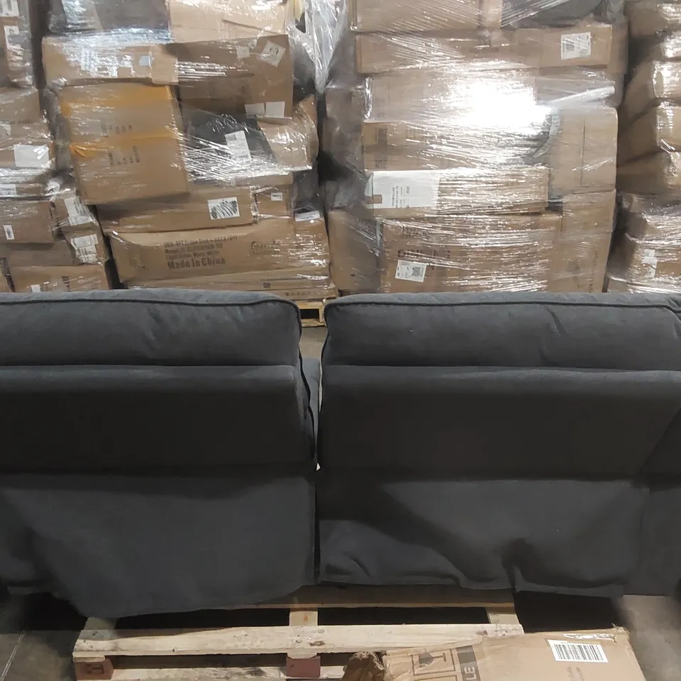 QUALITY DESIGNER SEVILLE 3 SEATER RECLINER SOFA, SLATE GREY CLASSIC PLUSH FABRIC