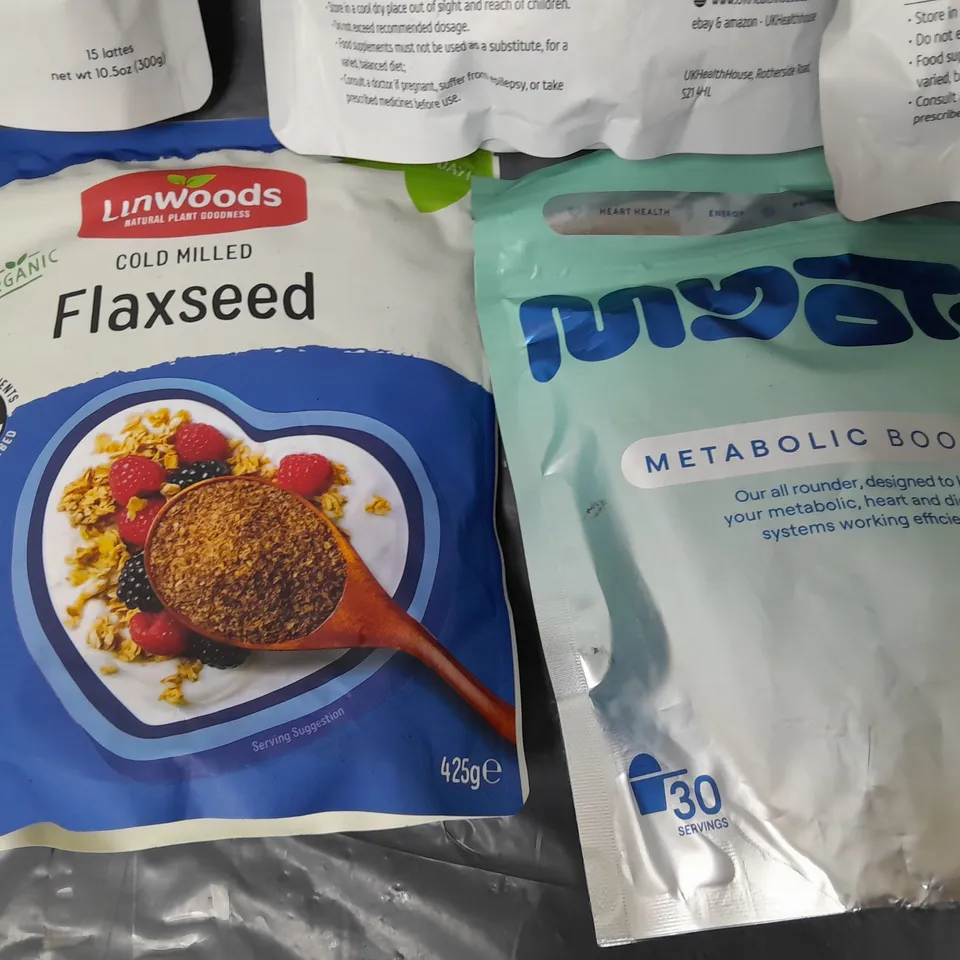 LOT OF 5 ASSORTED FOOD SUPPLEMENTS TO INCLUDE ADAPTOGENS SUPERFOOD MUSHROOMS, MYOTA METABOLIC BOOSTER AND BETA ALANINE