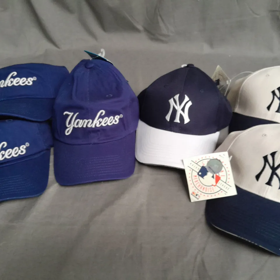 LOT OF 6 NEW YORK YANKEES BASEBALL CAPS